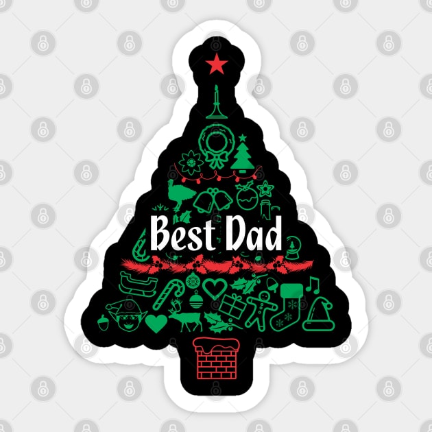 Best Dad Holiday Present - Funny Christmas Gift Sticker by Vector-Artist